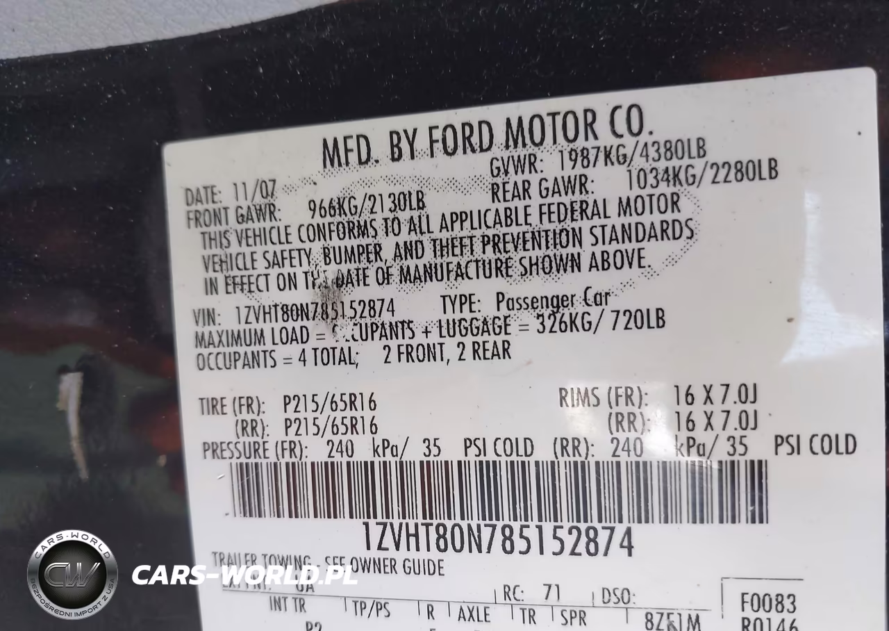 2008 Ford Mustang V6 Deluxe-V6 Premium VIN:1ZVHT80N785152874 - 9