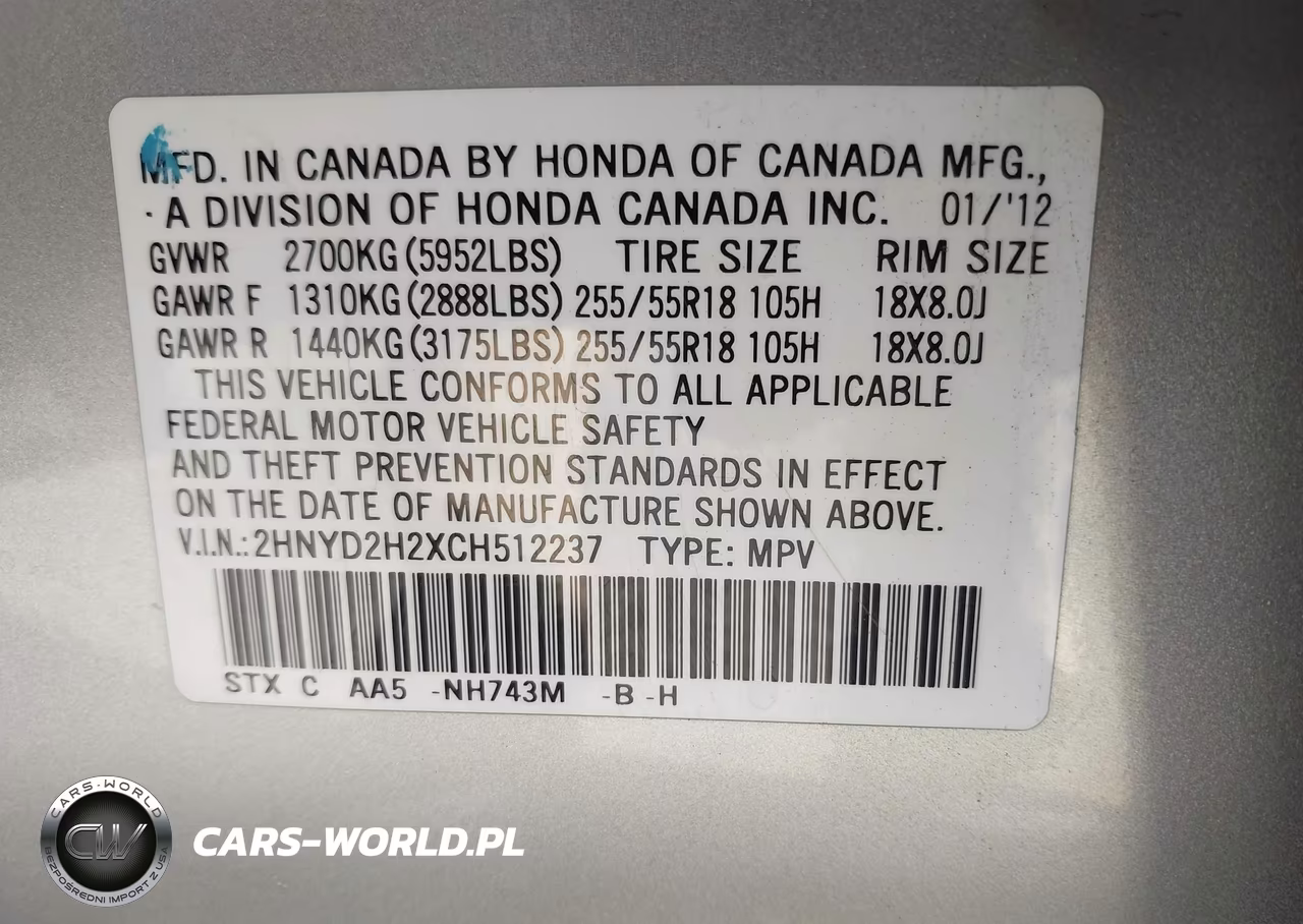 2012 Acura Mdx VIN:2HNYD2H2XCH512237 - 9