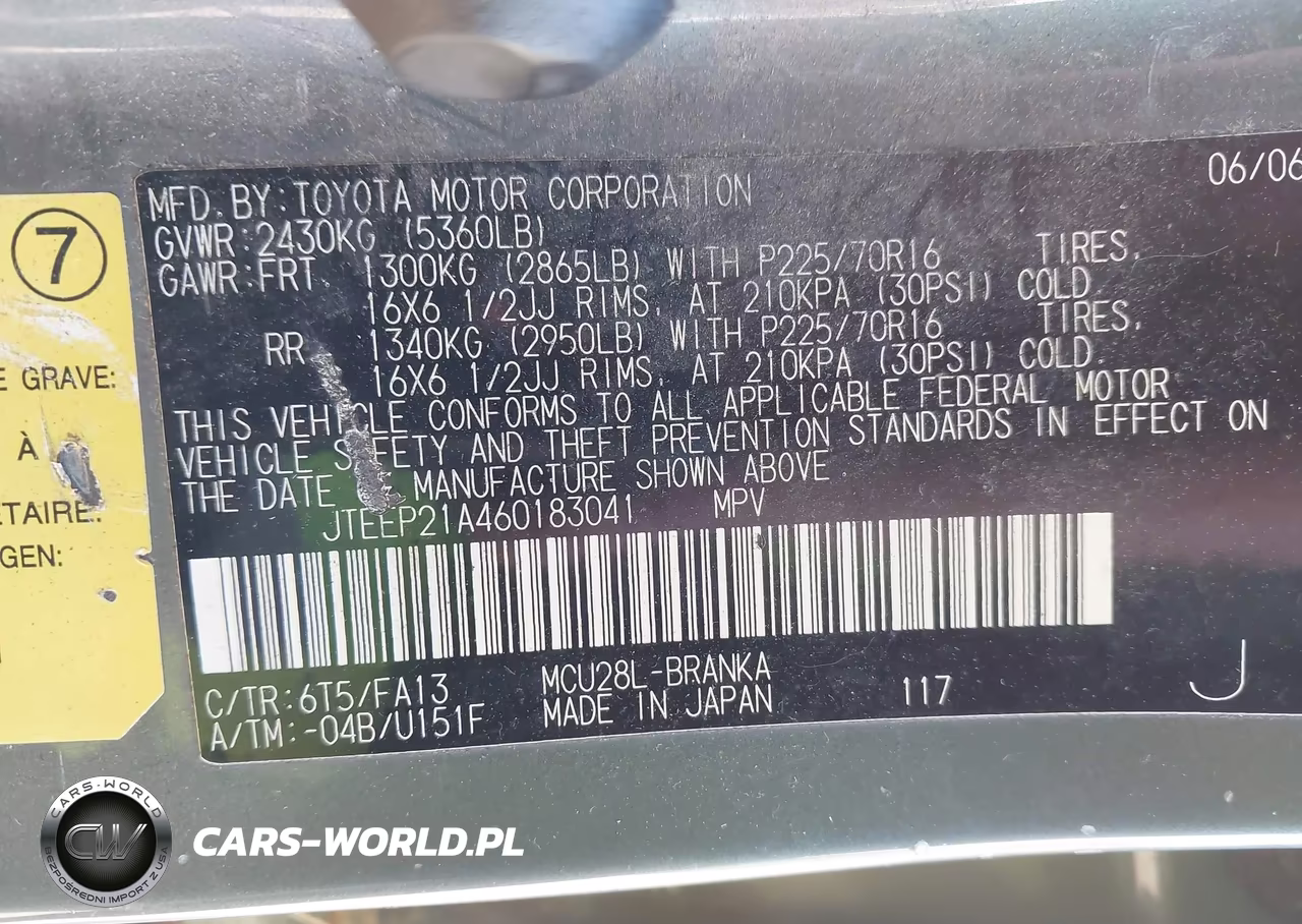 2006 Toyota Highlander V6 VIN:JTEEP21A460183041 - 9