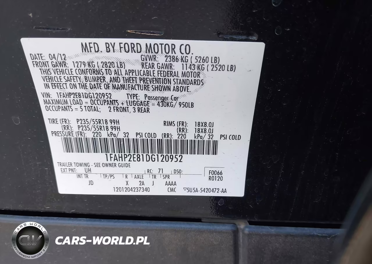 2013 Ford Taurus Sel VIN:1FAHP2E81DG120952 - 9