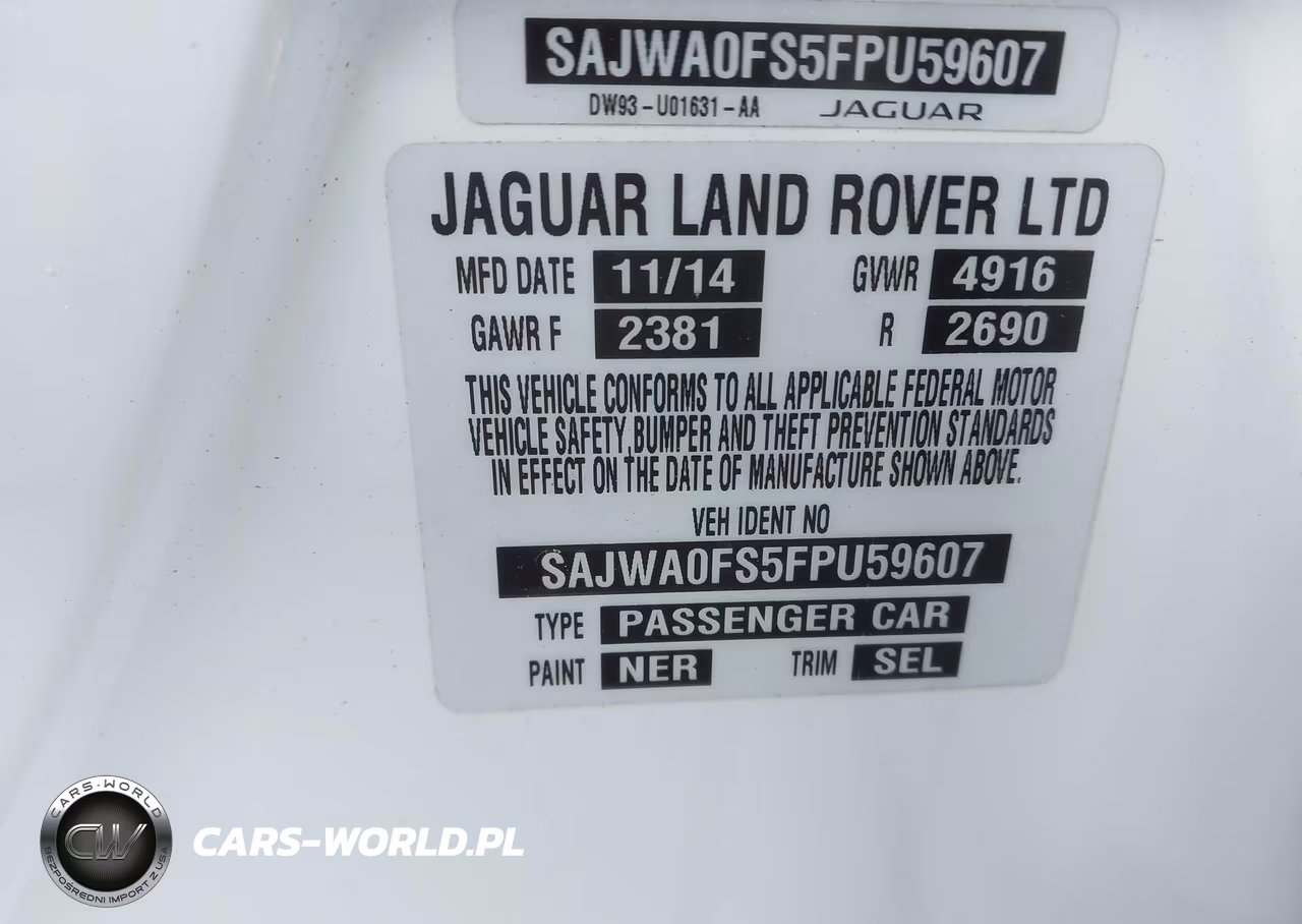 2015 Jaguar Xf 2.0T Premium VIN:SAJWA0FS5FPU59607 - 9