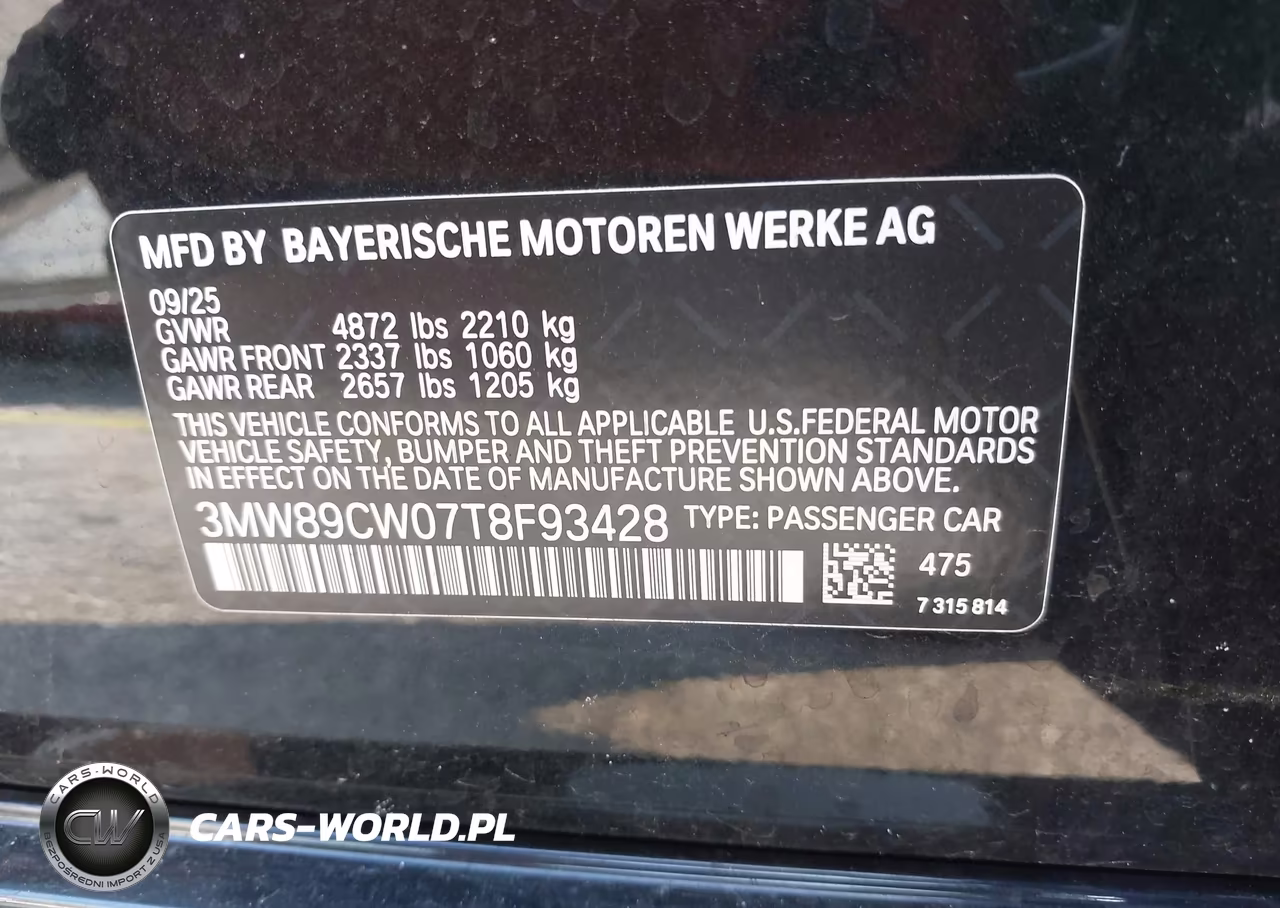 2026 BMW 330I xDrive Na VIN:3MW89CW07T8F93428 - 9