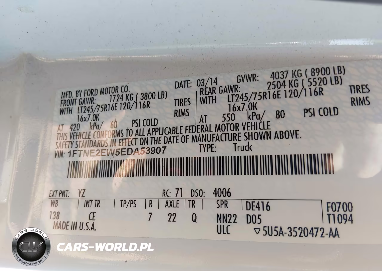 2014 Ford E-250 Commercial VIN:1FTNE2EW5EDA53907 - 9