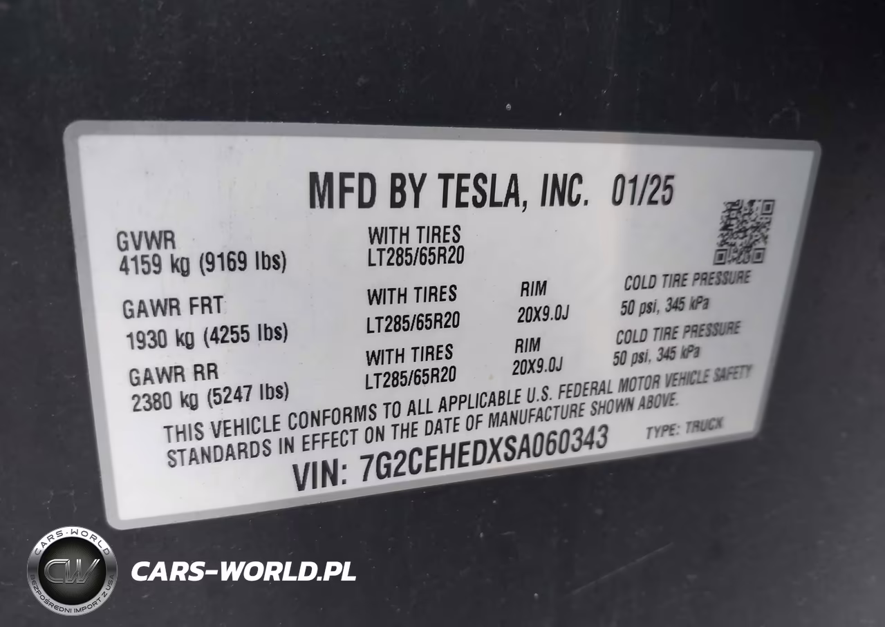2025 Tesla Cybertruck All-Wheel Drive VIN:7G2CEHEDXSA060343 - 9