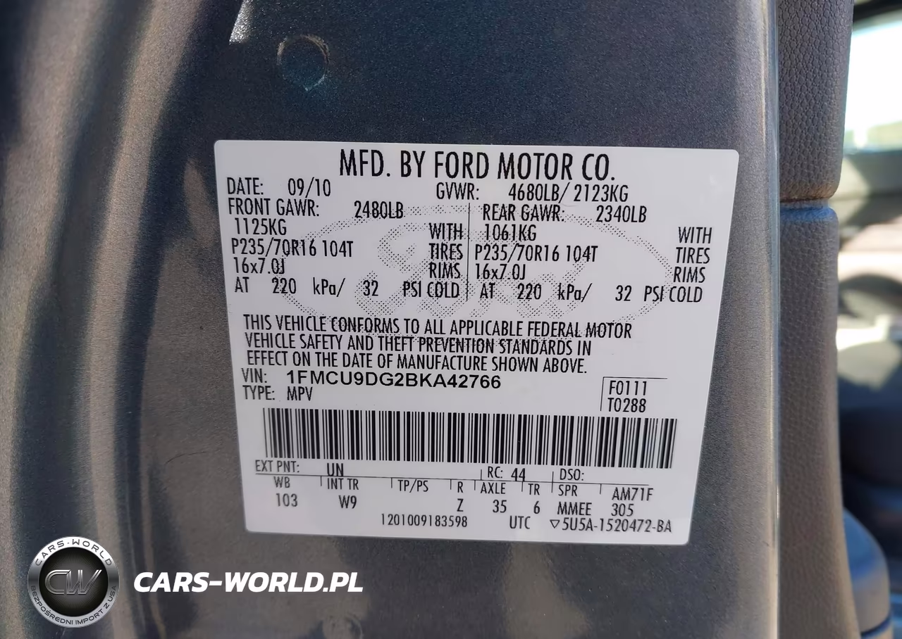 2011 Ford Escape Xlt VIN:1FMCU9DG2BKA42766 - 9