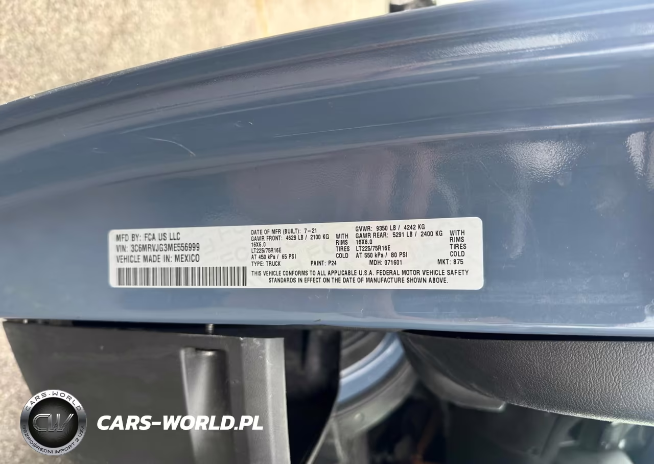 2021 Ram Promaster 3500 3500 High VIN:3C6MRVJG3ME556999 - 9