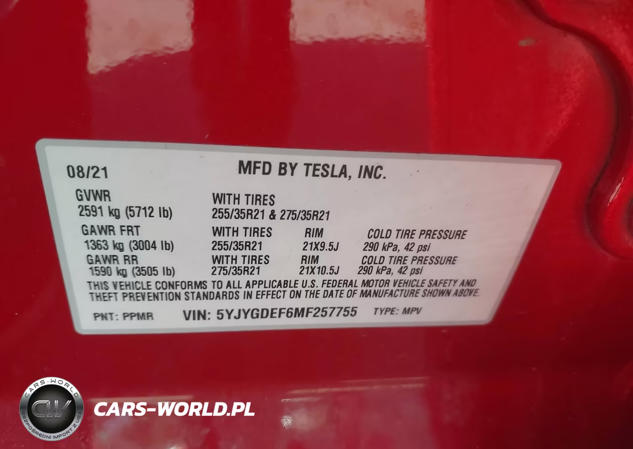 2021 Tesla Model Y Performance Dual Motor All-Wheel Drive VIN:5YJYGDEF6MF257755 - 9