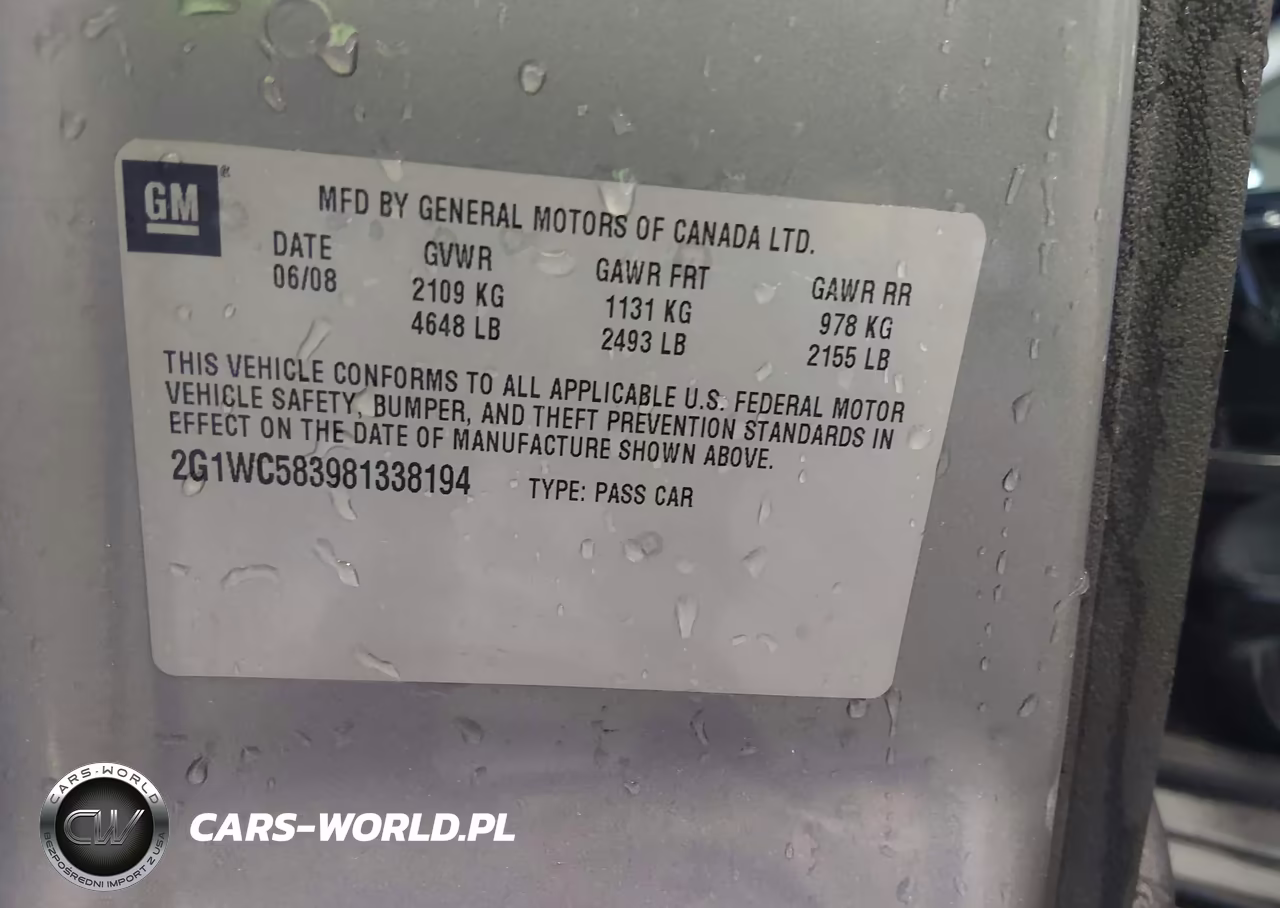 2008 Chevrolet Impala Lt VIN:2G1WC583981338194 - 9