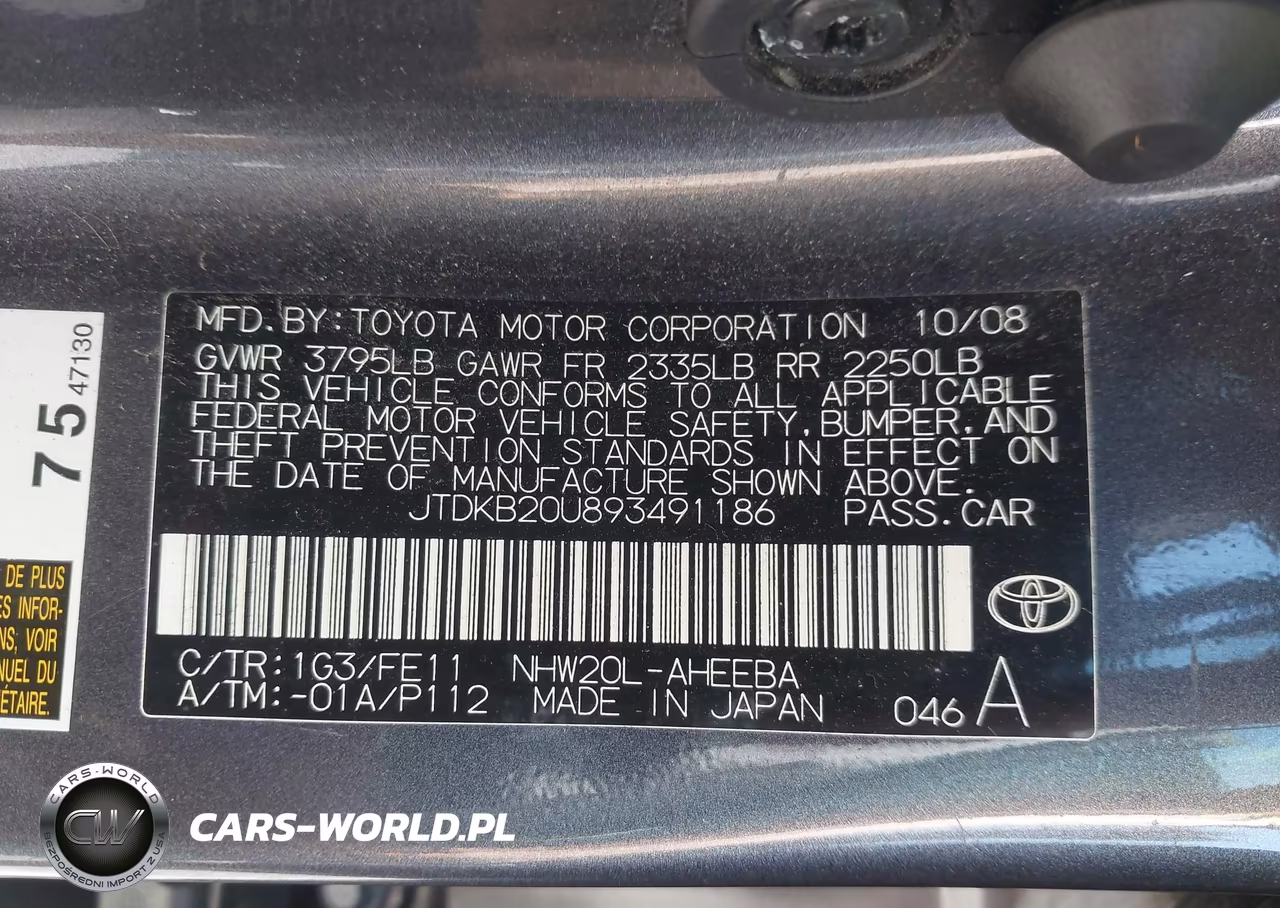 2009 Toyota Prius VIN:JTDKB20U893491186 - 9