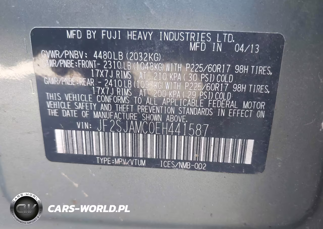2014 Subaru Forester 2.5I Touring VIN:JF2SJAMC0EH441587 - 9