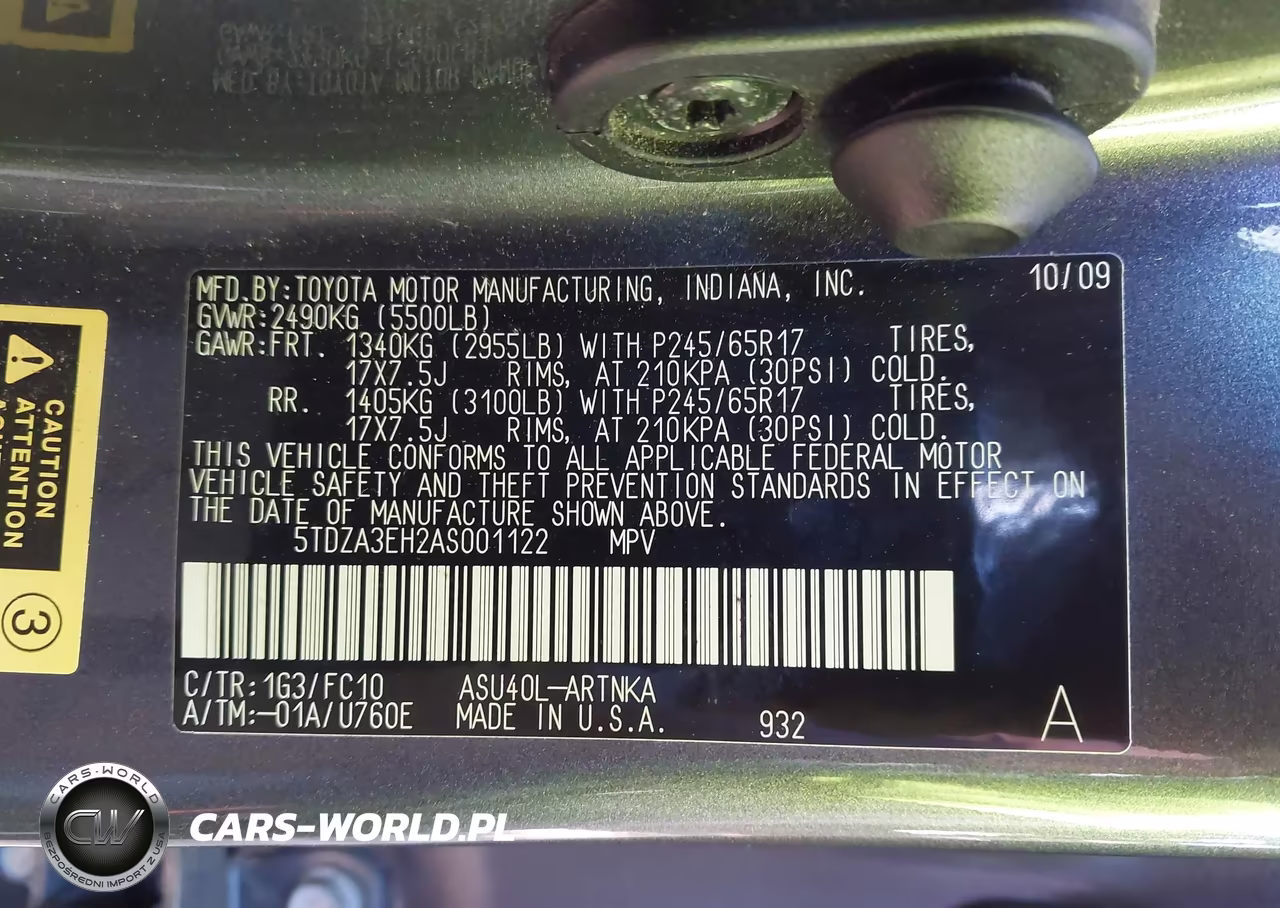 2010 Toyota Highlander VIN:5TDZA3EH2AS001122 - 9
