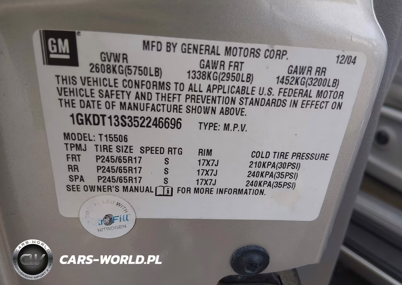 2005 GMC Envoy Sle VIN:1GKDT13S352246696 - 9