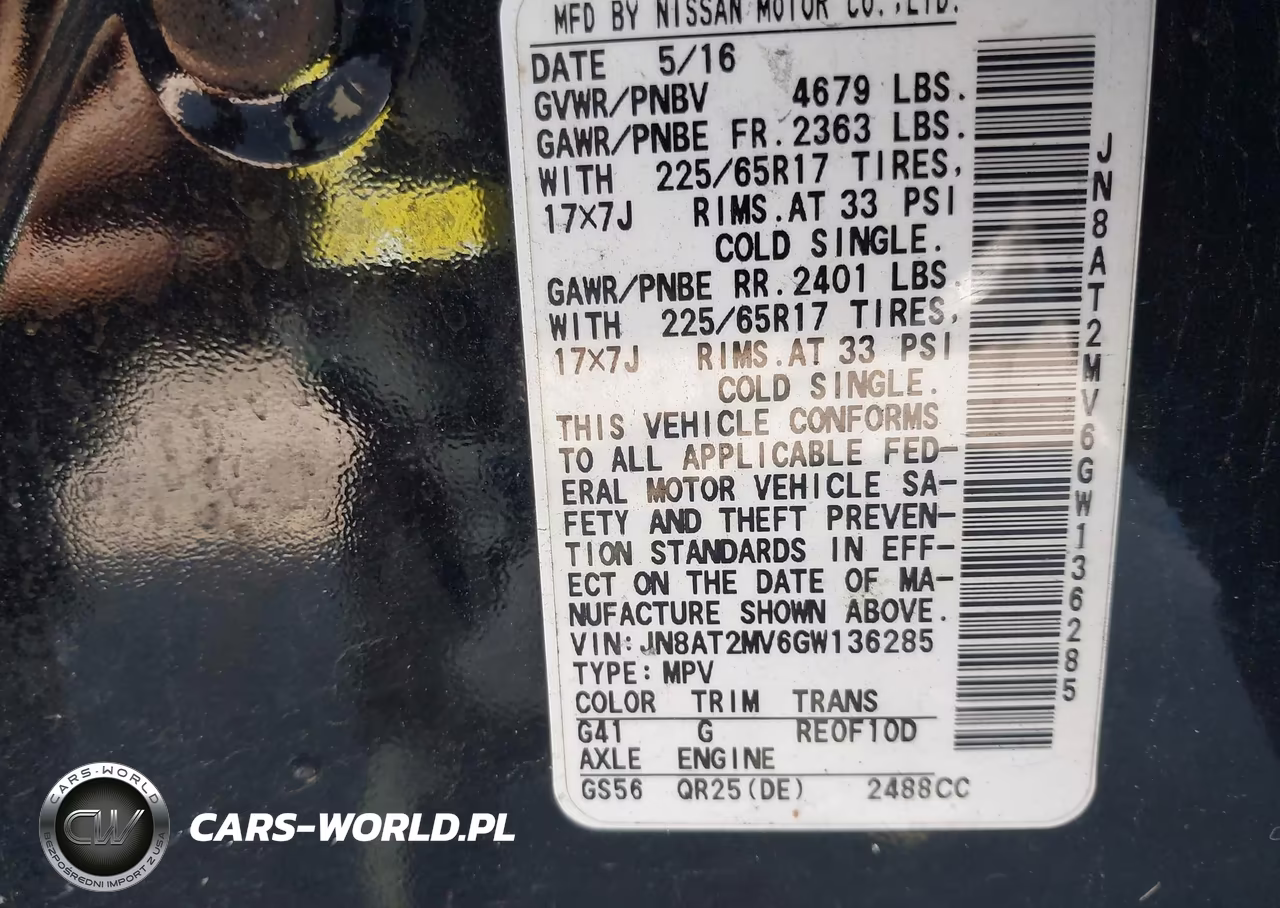 2016 Nissan Rogue S VIN:JN8AT2MV6GW136285 - 9