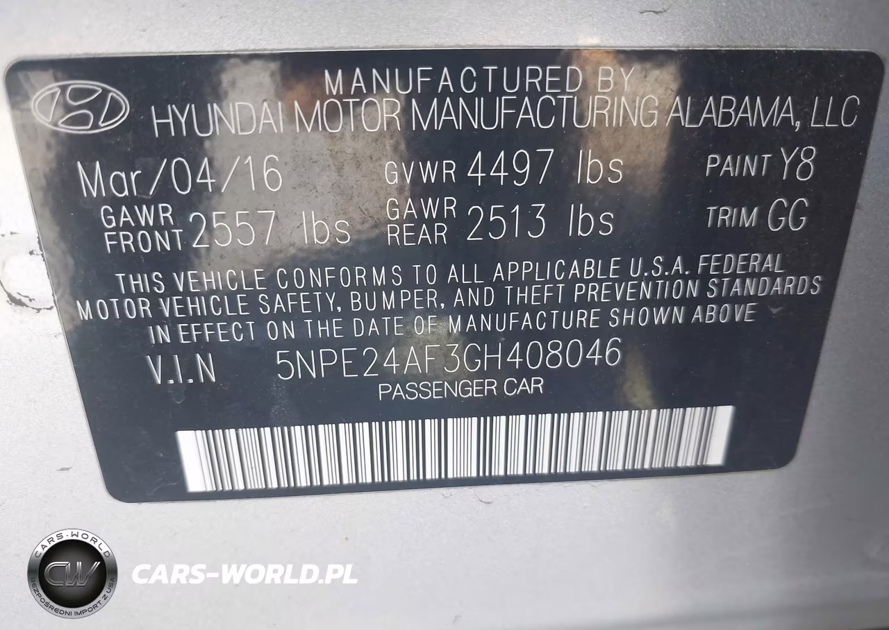 2016 Hyundai Sonata Se VIN:5NPE24AF3GH408046 - 9