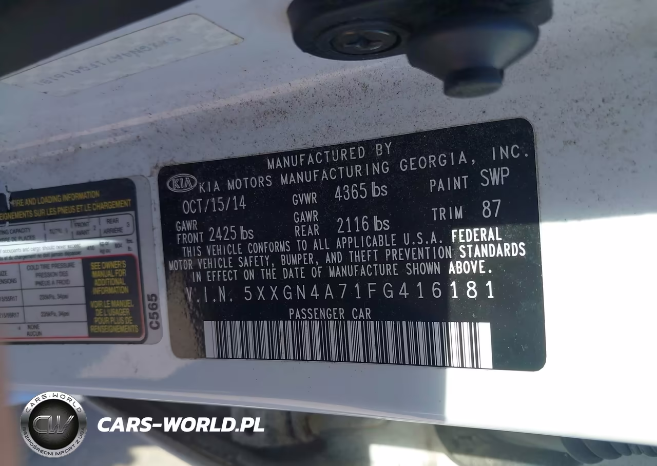 2015 Kia Optima Ex VIN:5XXGN4A71FG416181 - 9