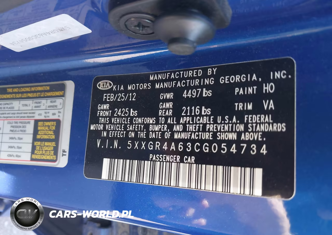 2012 Kia Optima Sx VIN:5XXGR4A63CG054734 - 9