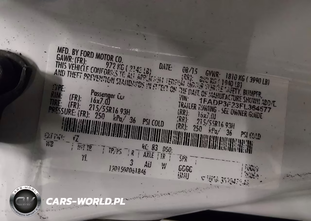 2015 Ford Focus Se VIN:1FADP3F23FL364577 - 9