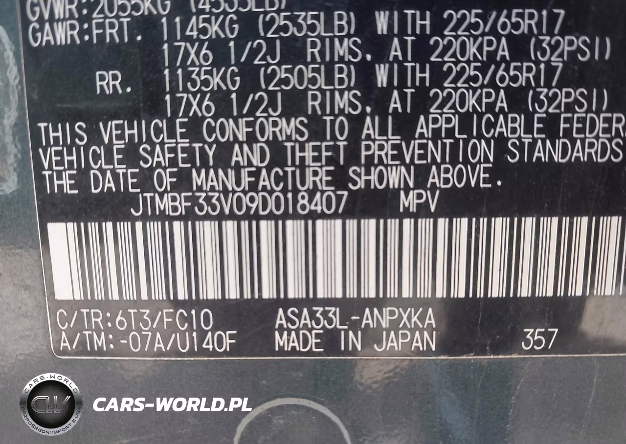 2009 Toyota Rav4 VIN:JTMBF33V09D018407 - 9
