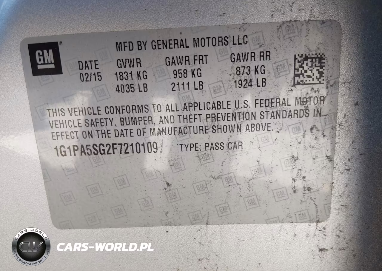 2015 Chevrolet Cruze Ls Auto VIN:1G1PA5SG2F7210109 - 9