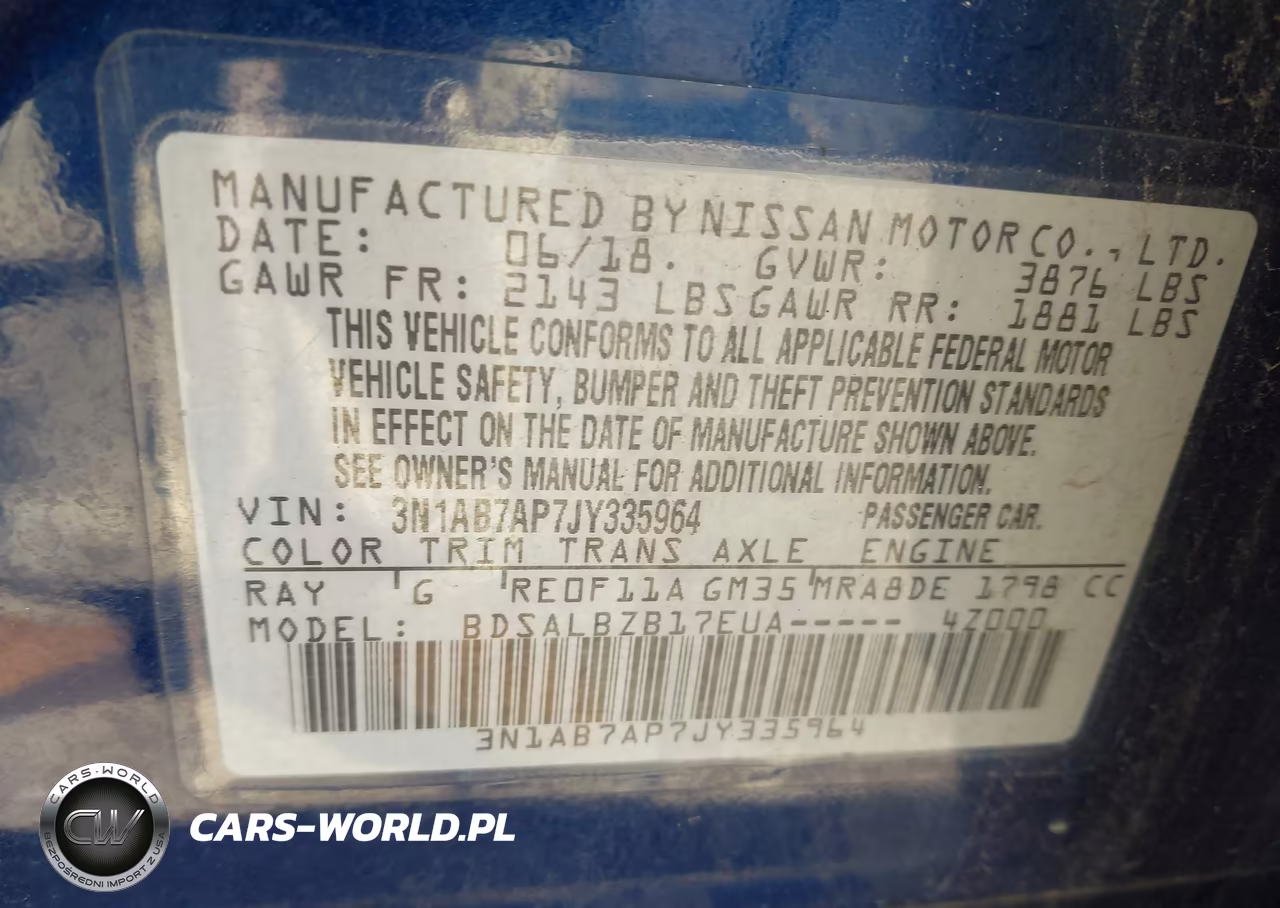 2018 Nissan Sentra S VIN:3N1AB7AP7JY335964 - 9