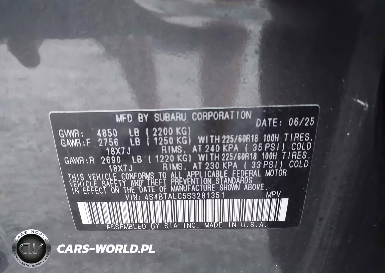 2025 Subaru Outback Onyx Edition VIN:4S4BTALC5S3281351 - 9