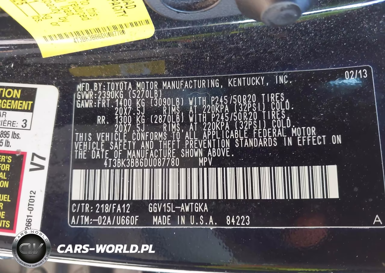 2013 Toyota Venza Le V6 VIN:4T3BK3BB6DU087780 - 9