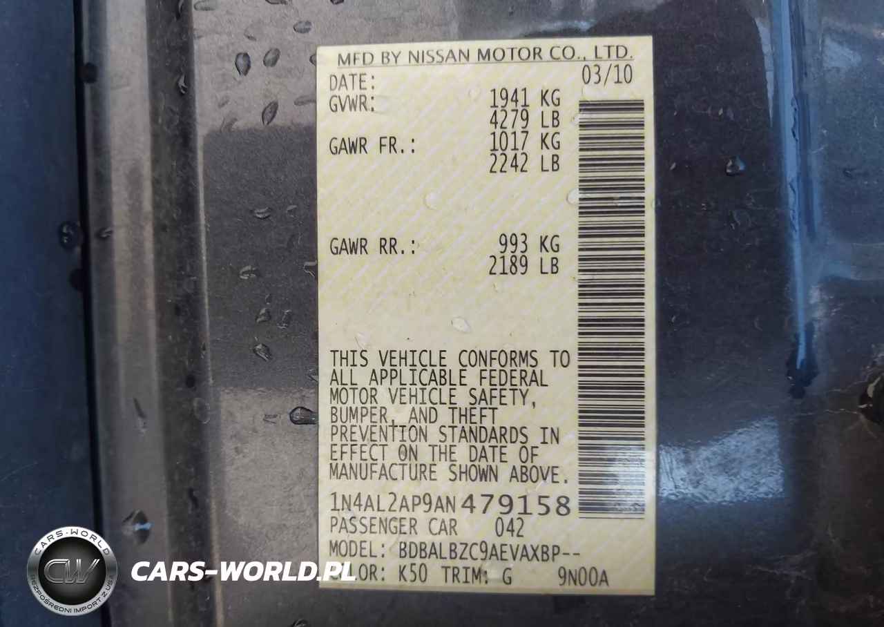 2010 Nissan Altima 2.5 S VIN:1N4AL2AP9AN479158 - 9