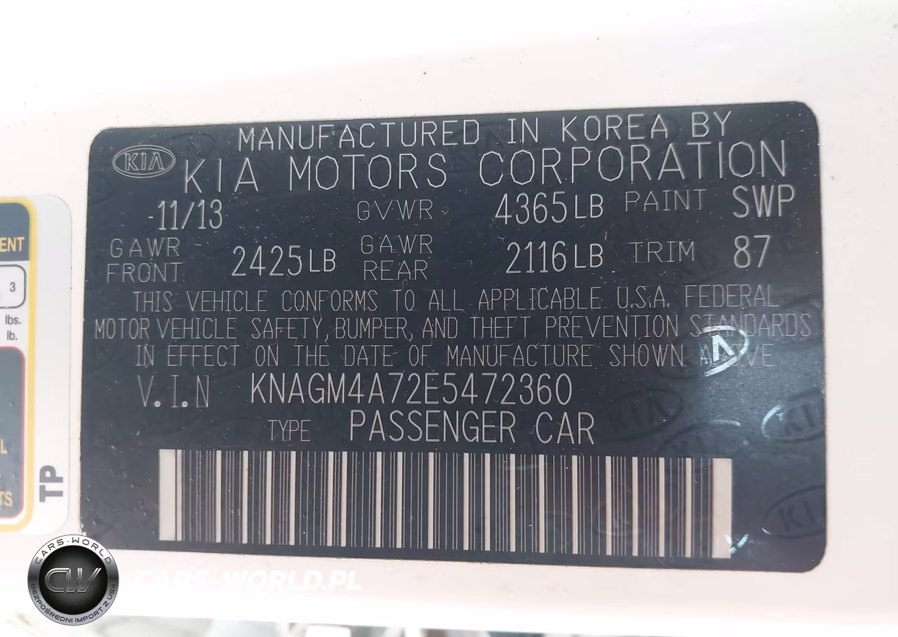 2014 Kia Optima Lx VIN:KNAGM4A72E5472360 - 9