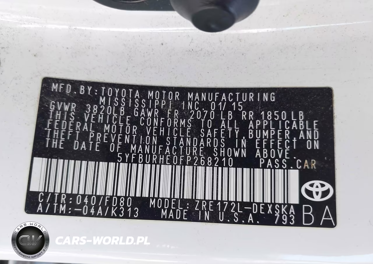 2015 Toyota Corolla S Plus VIN:5YFBURHE0FP268210 - 9