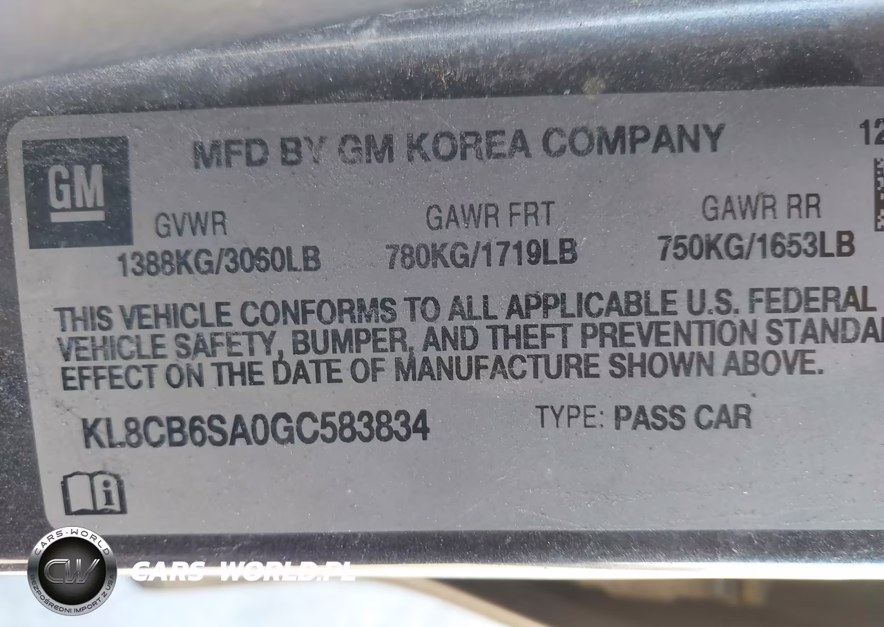 2016 Chevrolet Spark Ls Cvt VIN:KL8CB6SA0GC583834 - 9