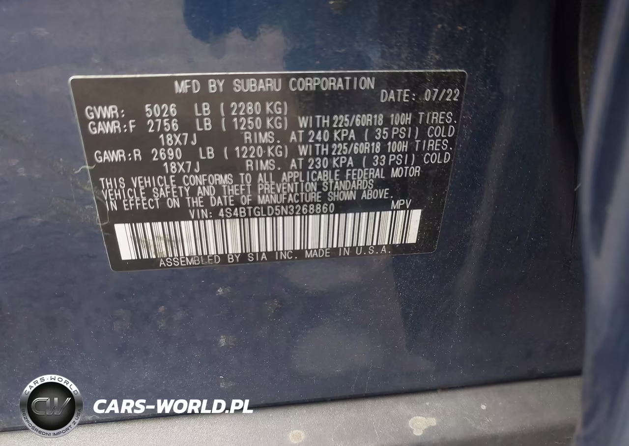 2022 Subaru Outback Onyx Edition Xt VIN:4S4BTGLD5N3268860 - 9