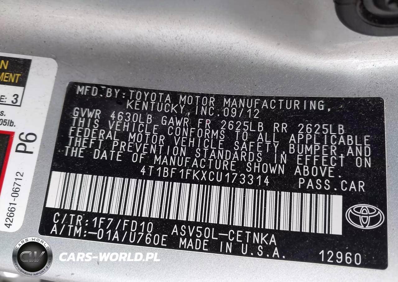 2012 Toyota Camry Le VIN:4T1BF1FKXCU173314 - 9