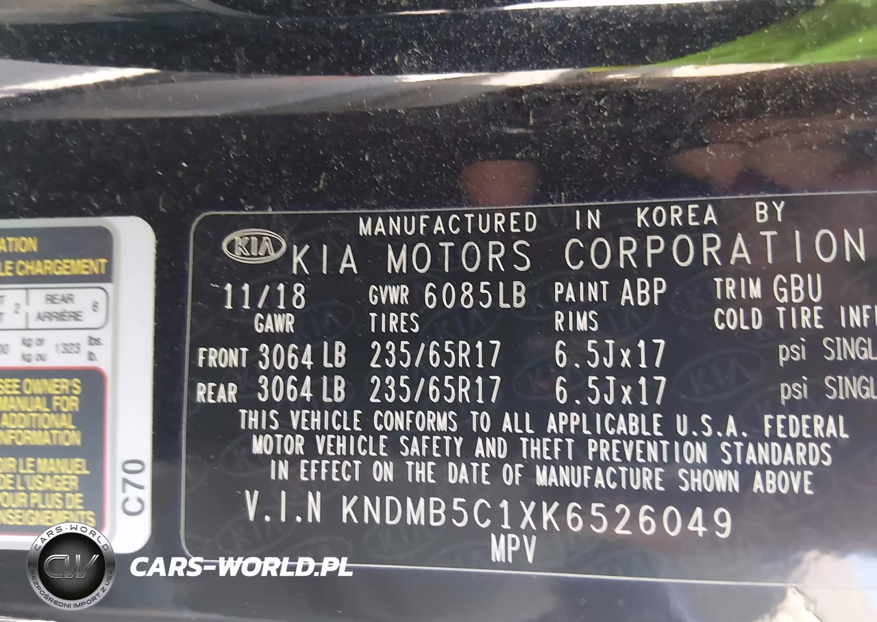 2019 Kia Sedona Lx VIN:KNDMB5C1XK6526049 - 9