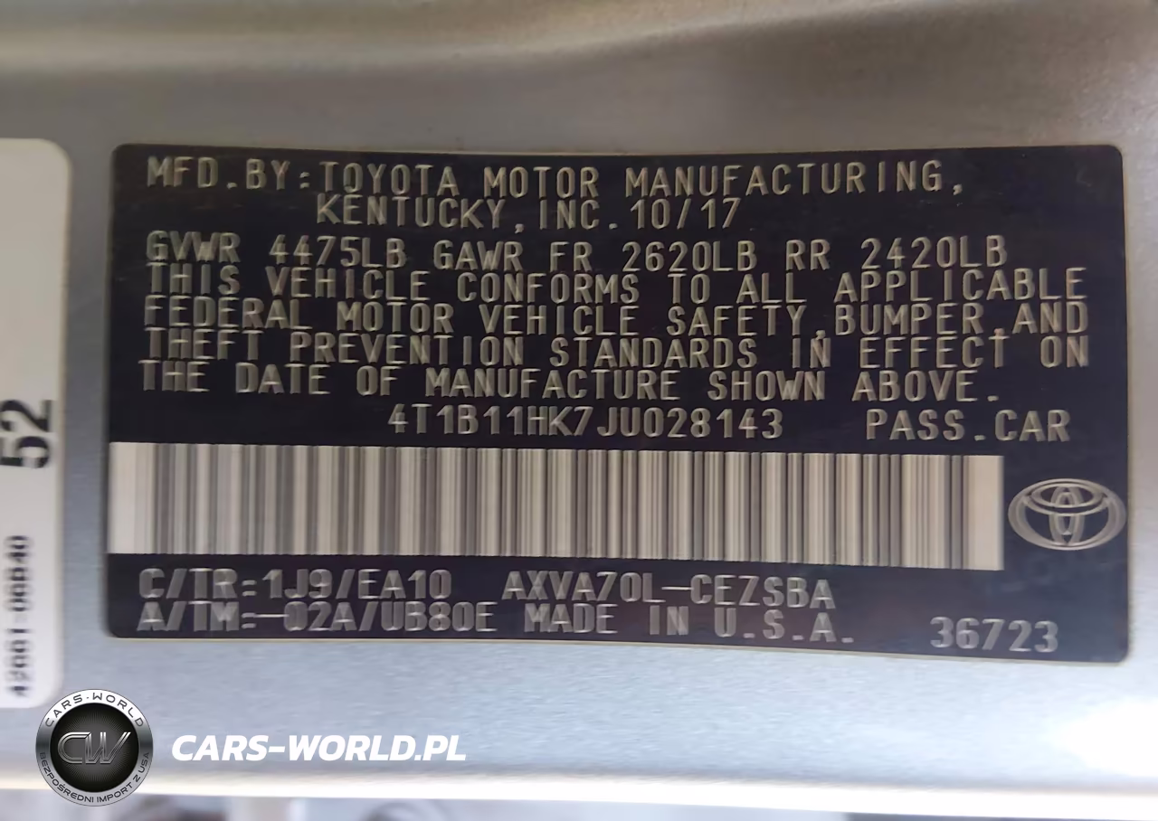 2018 Toyota Camry Se VIN:4T1B11HK7JU028143 - 8