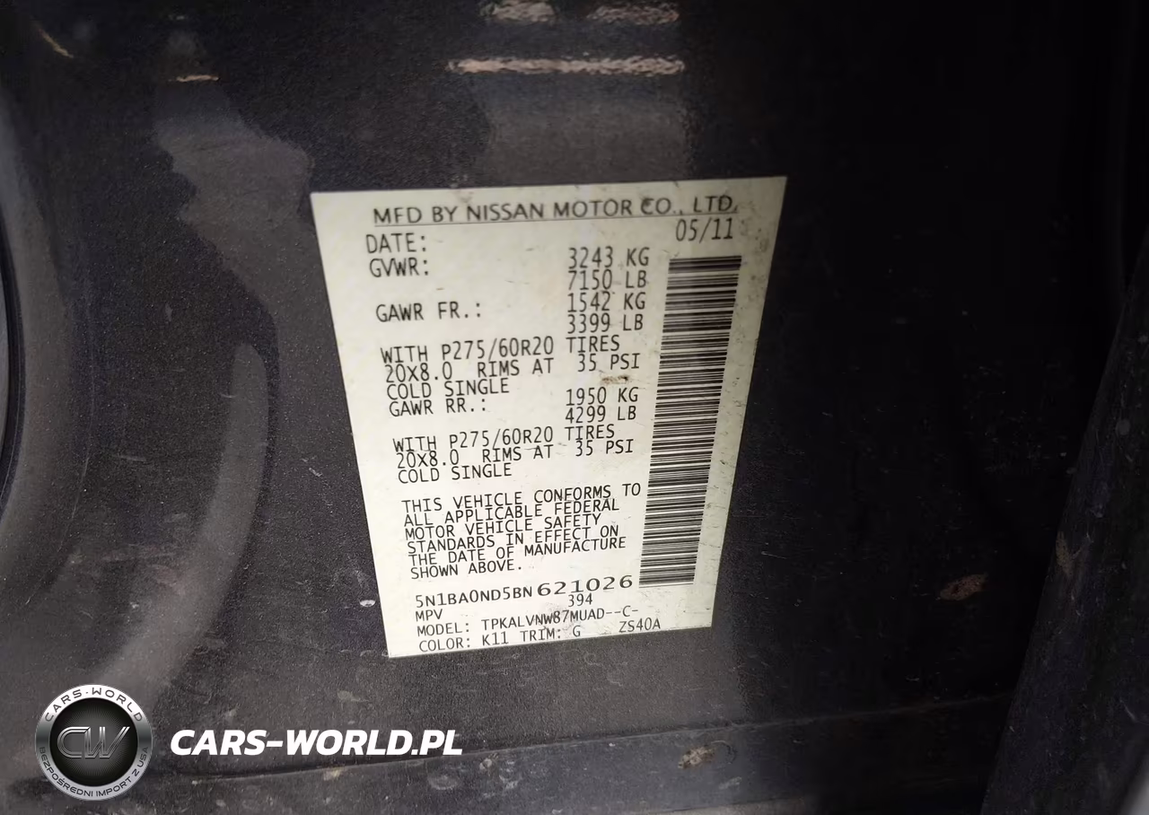 2011 Nissan Armada Sl VIN:5N1BA0ND5BN621026 - 9