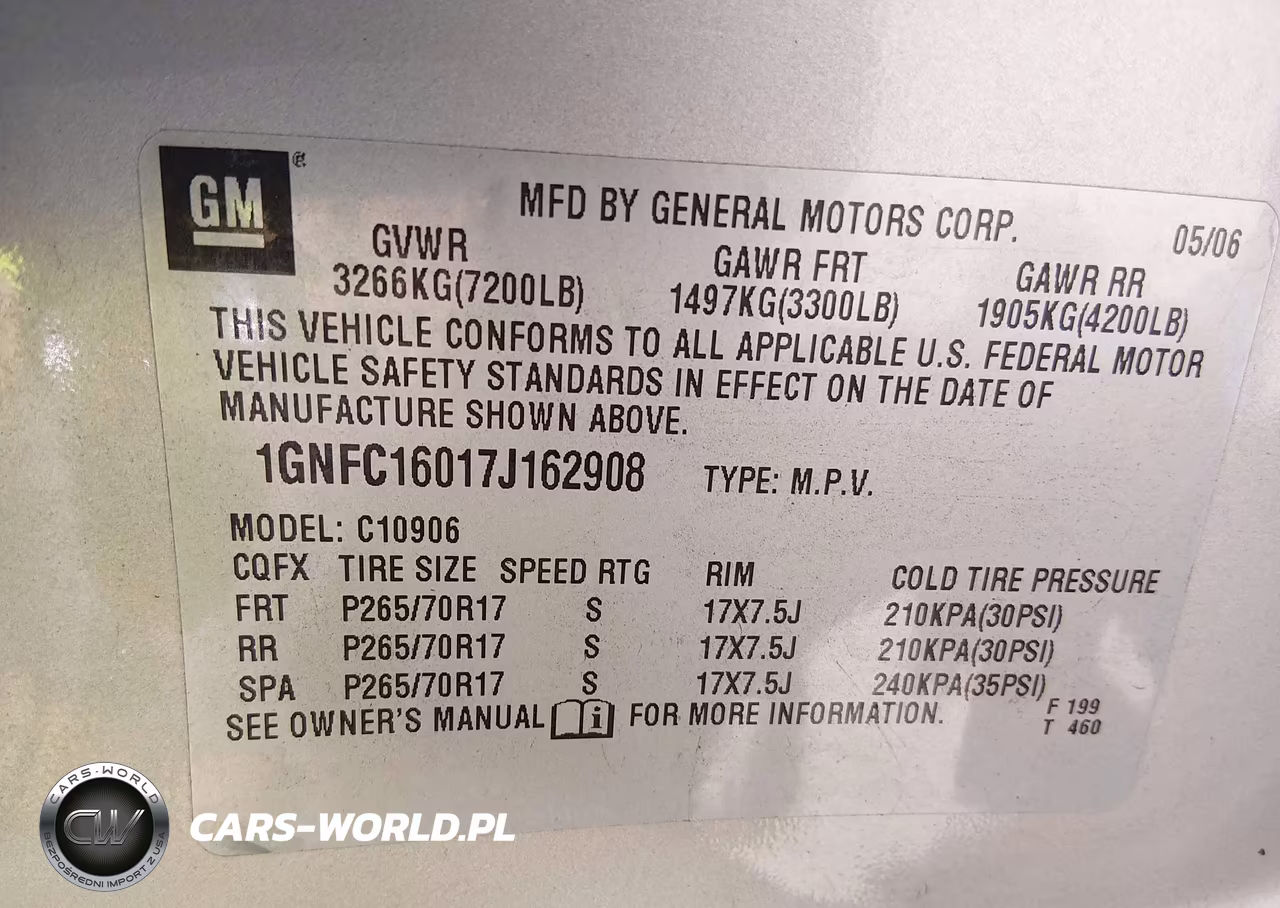 2007 Chevrolet Suburban 1500 Lt VIN:1GNFC16017J162908 - 9