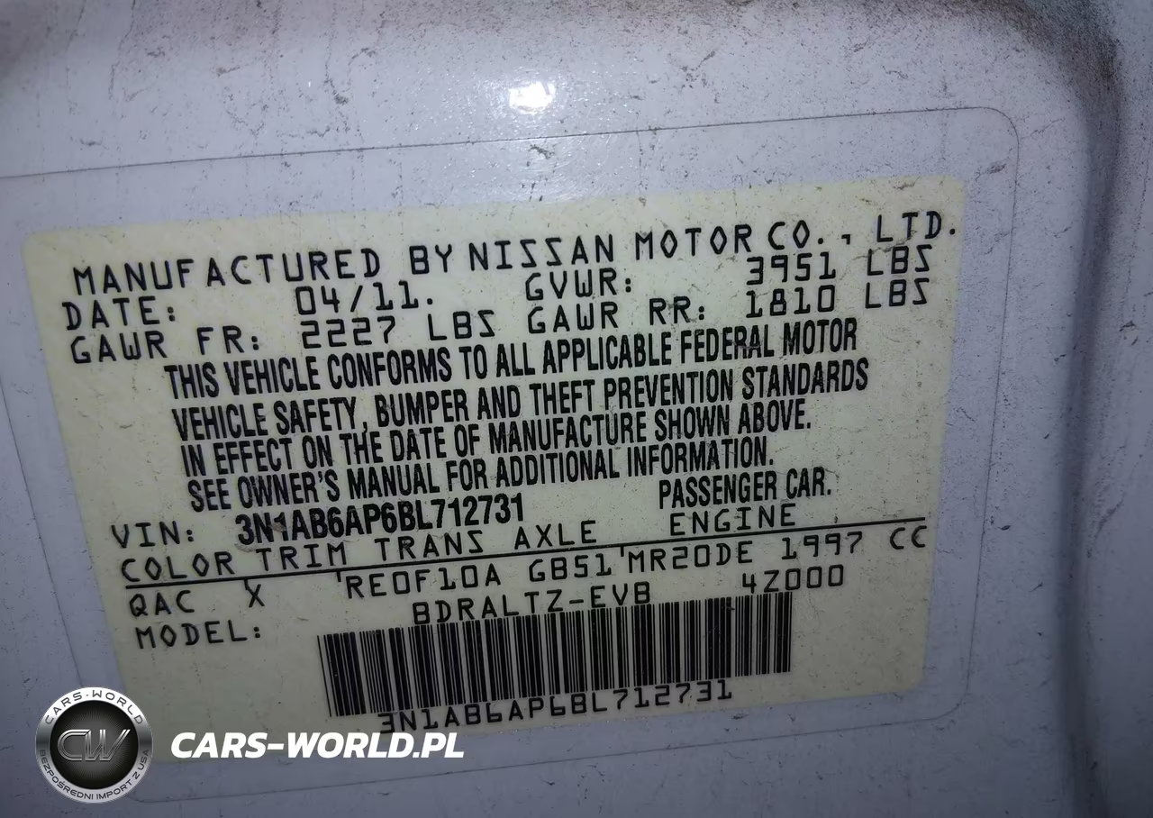 2011 Nissan Sentra 2.0S VIN:3N1AB6AP6BL712731 - 9