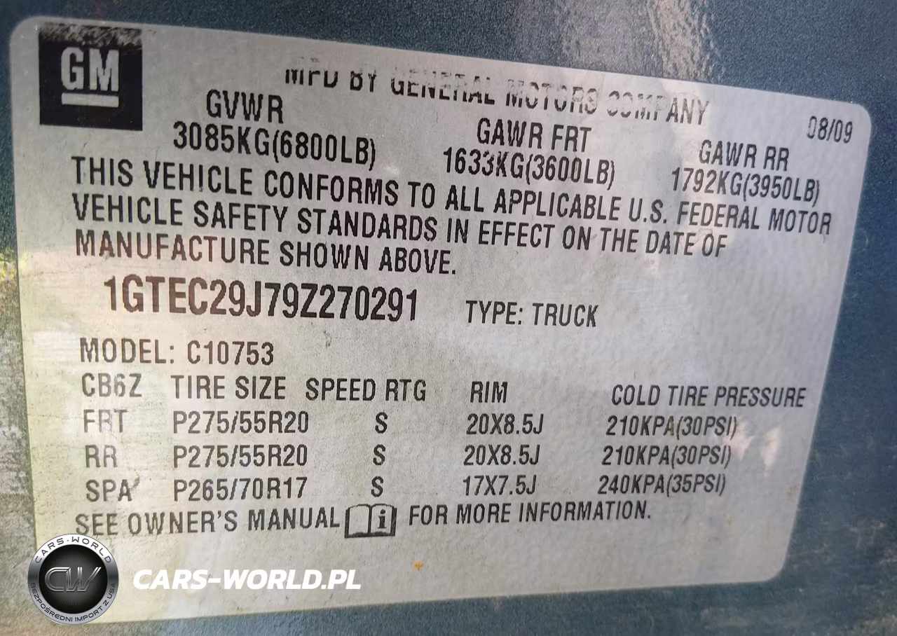 2009 GMC Sierra 1500 Sle VIN:1GTEC29J79Z270291 - 9