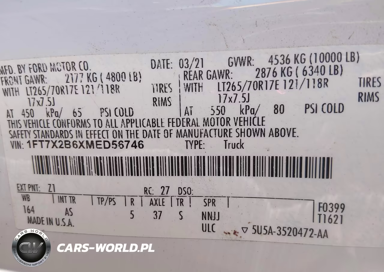 2021 Ford F-250 Xl VIN:1FT7X2B6XMED56746 - 9