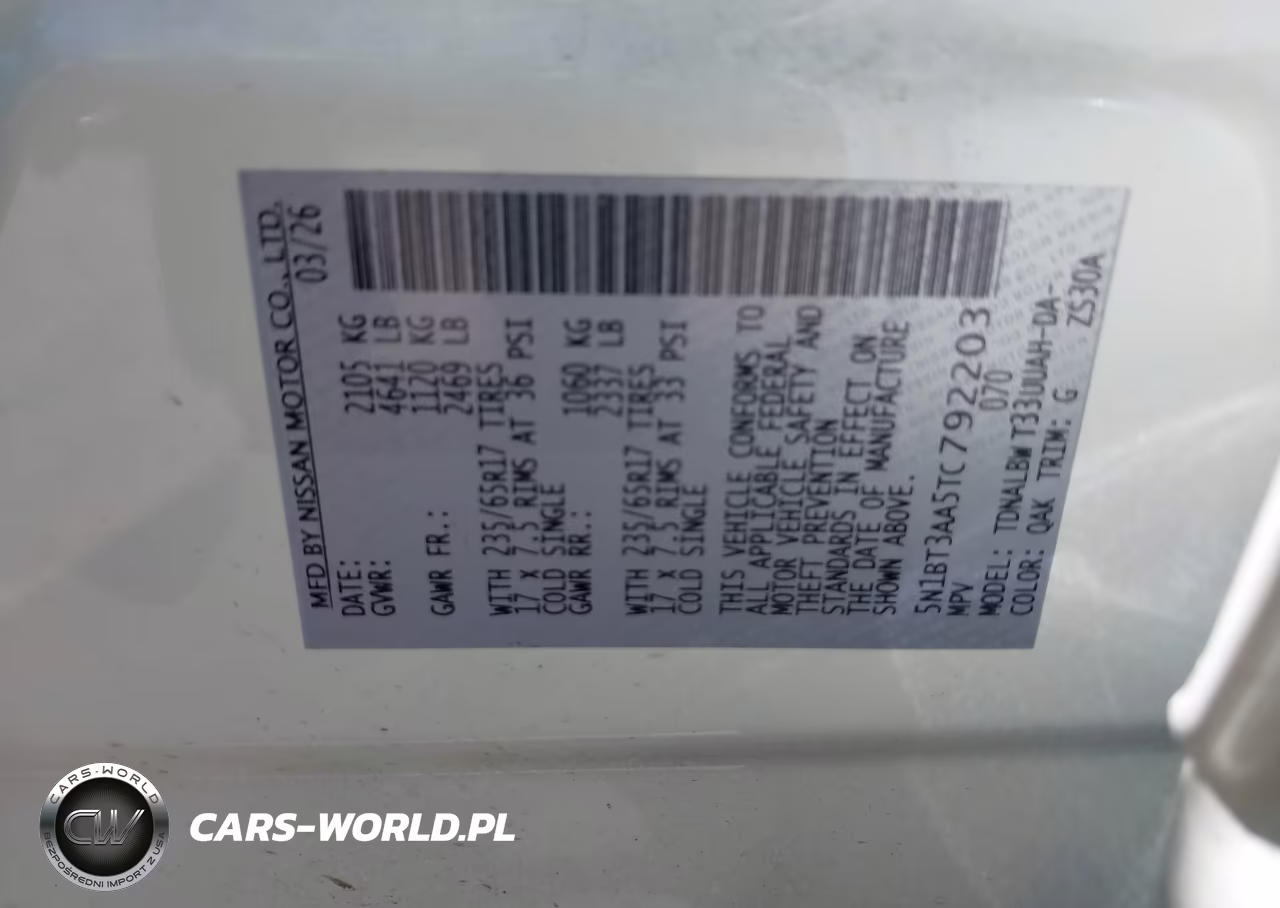 2026 Nissan Rogue S VIN:5N1BT3AA5TC792203 - 9