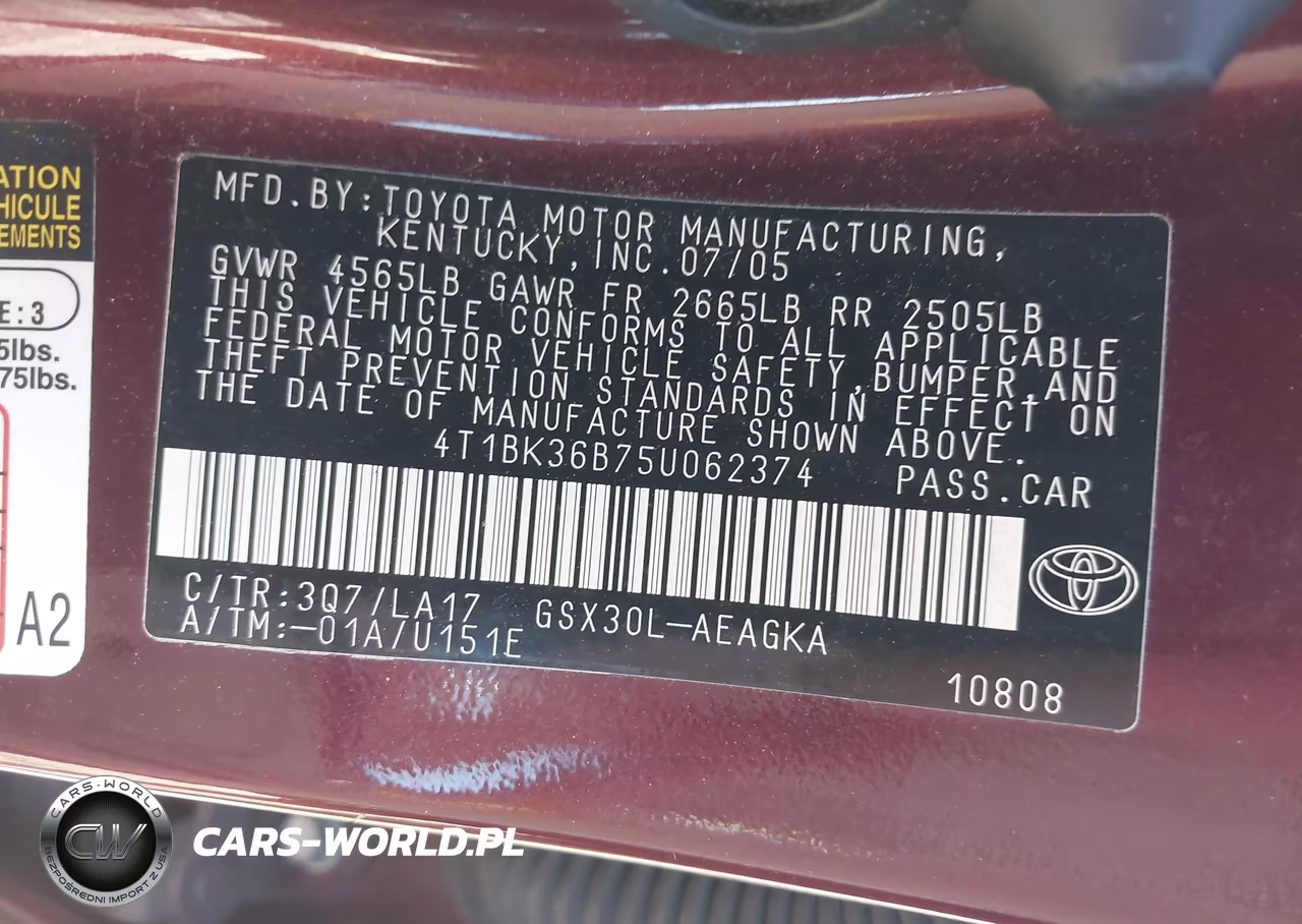2005 Toyota Avalon Xls VIN:4T1BK36B75U062374 - 9