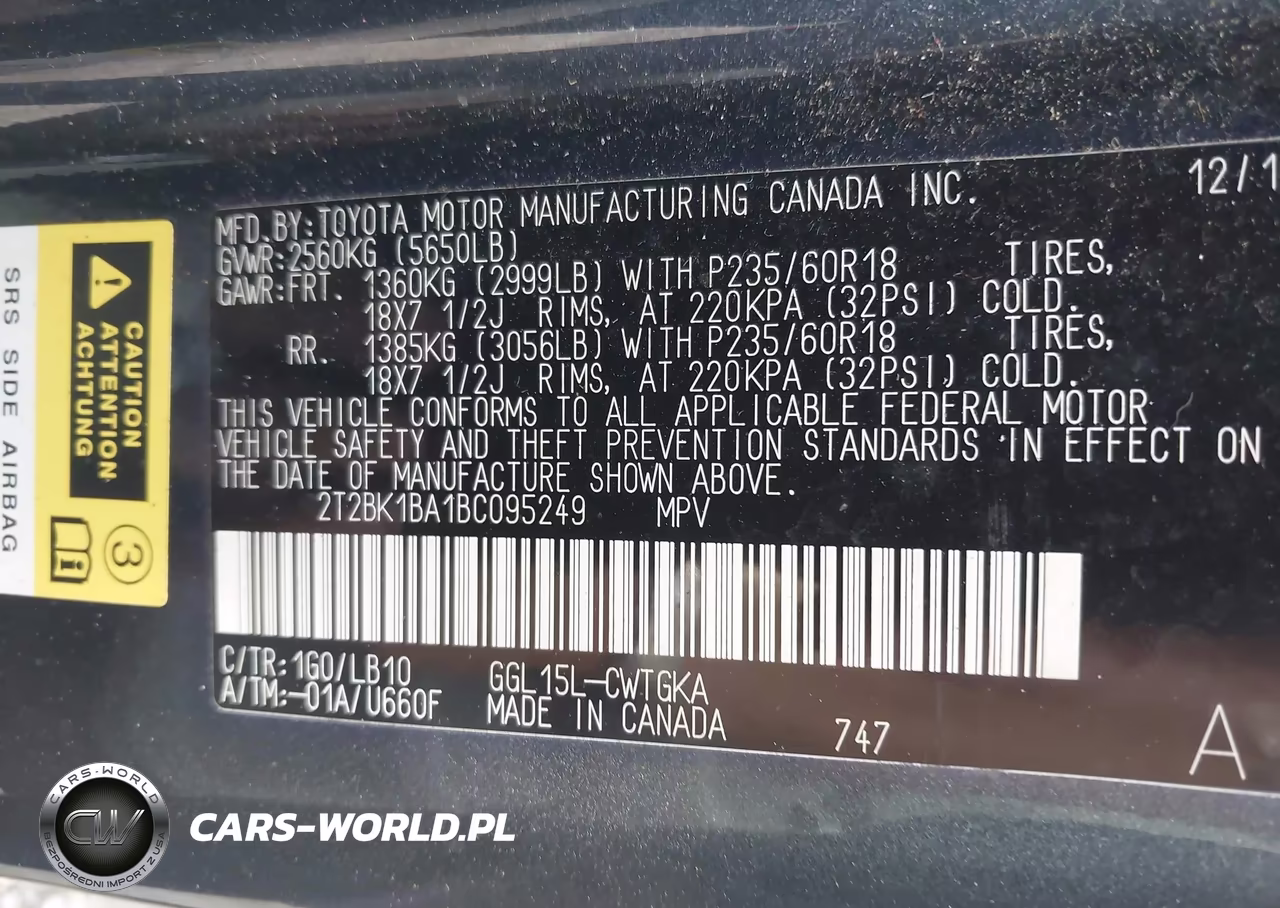 2011 Lexus Rx 350 VIN:2T2BK1BA1BC095249 - 9