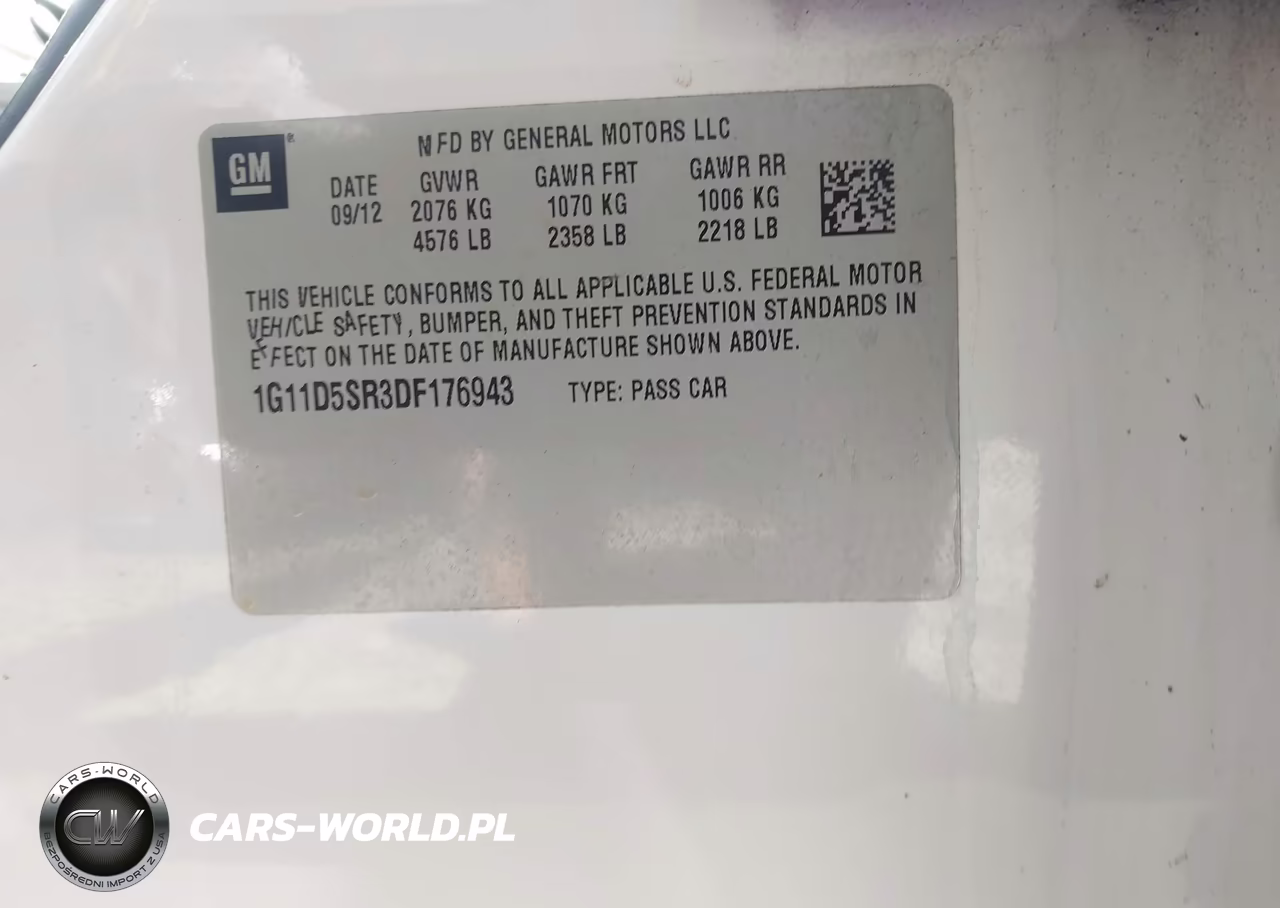 2013 Chevrolet Malibu Eco VIN:1G11D5SR3DF176943 - 9