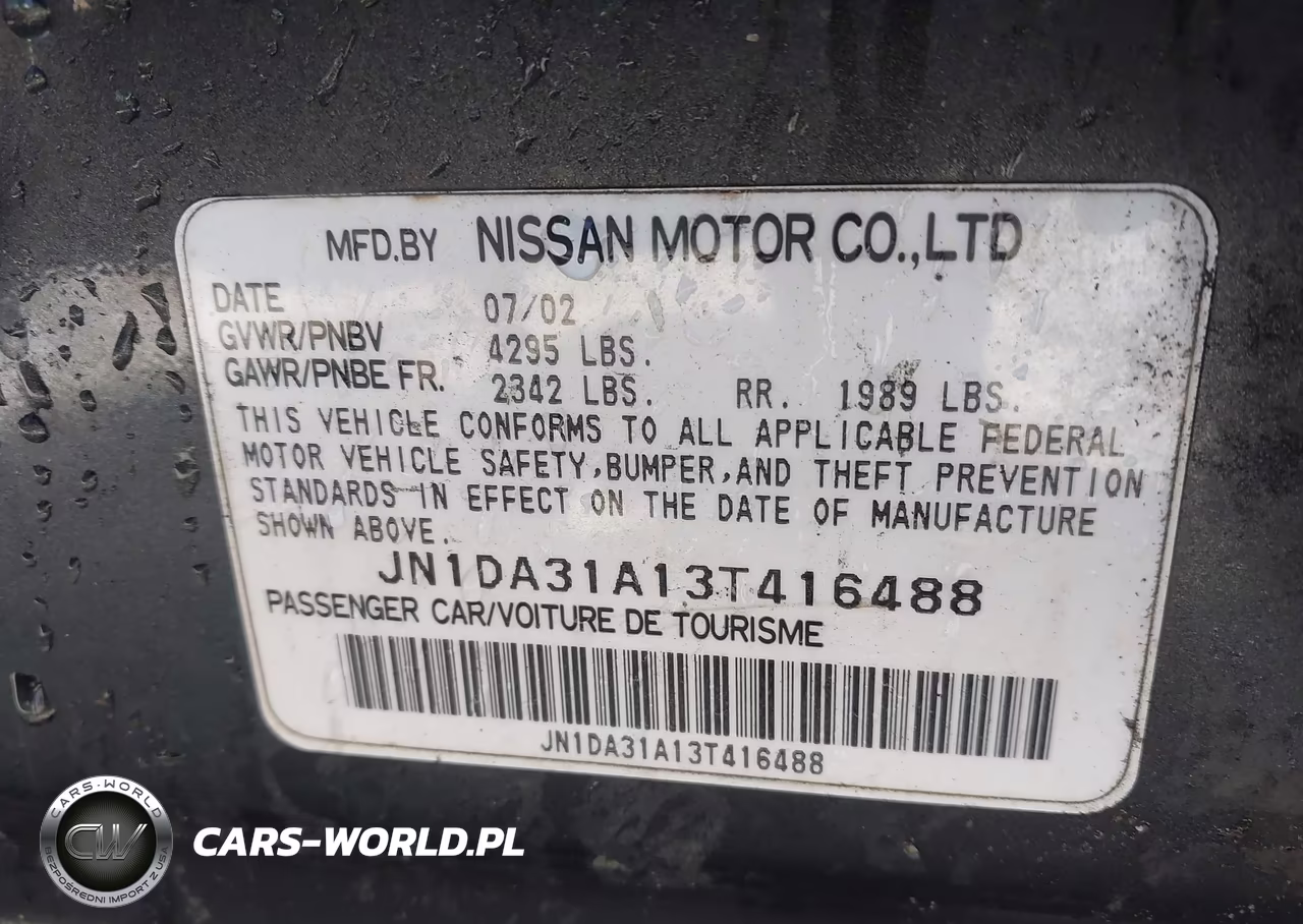 2003 Nissan Maxima Gle VIN:JN1DA31A13T416488 - 9
