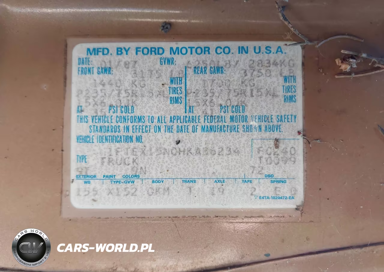 1987 Ford F150 VIN:1FTEX15N0HKA36234 - 9