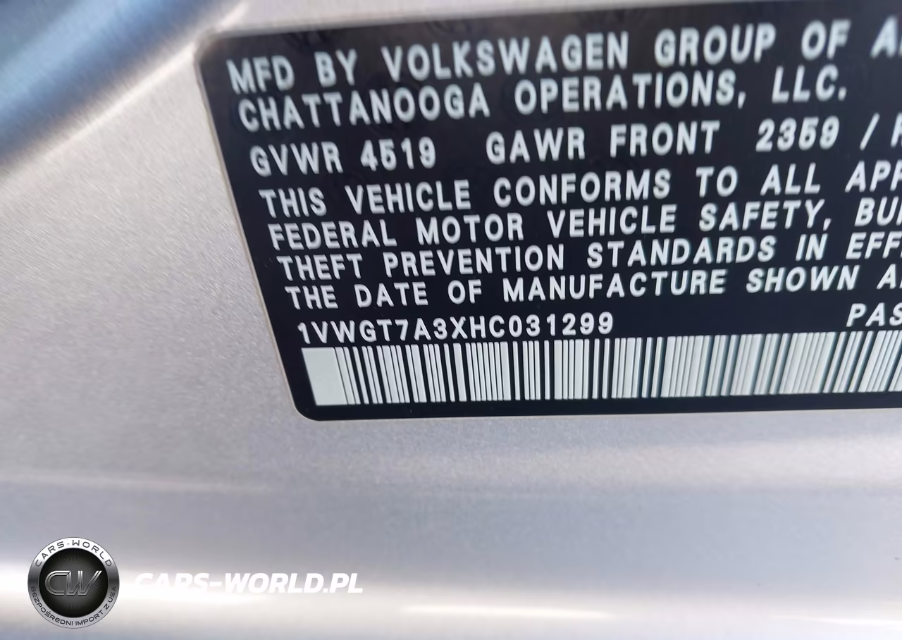 2017 Volkswagen Passat 1.8T Se VIN:1VWGT7A3XHC031299 - 9
