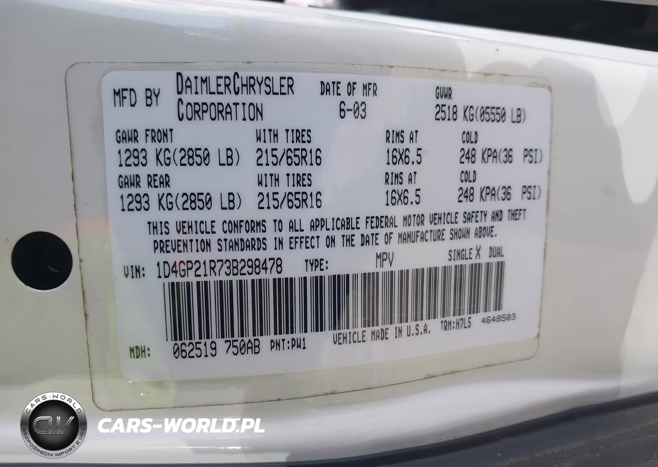 2003 Dodge Caravan Cv VIN:1D4GP21R73B298478 - 9