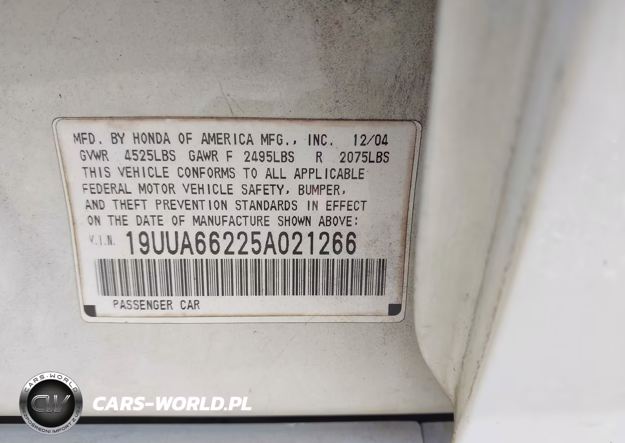 2005 Acura Tl VIN:19UUA66225A021266 - 8