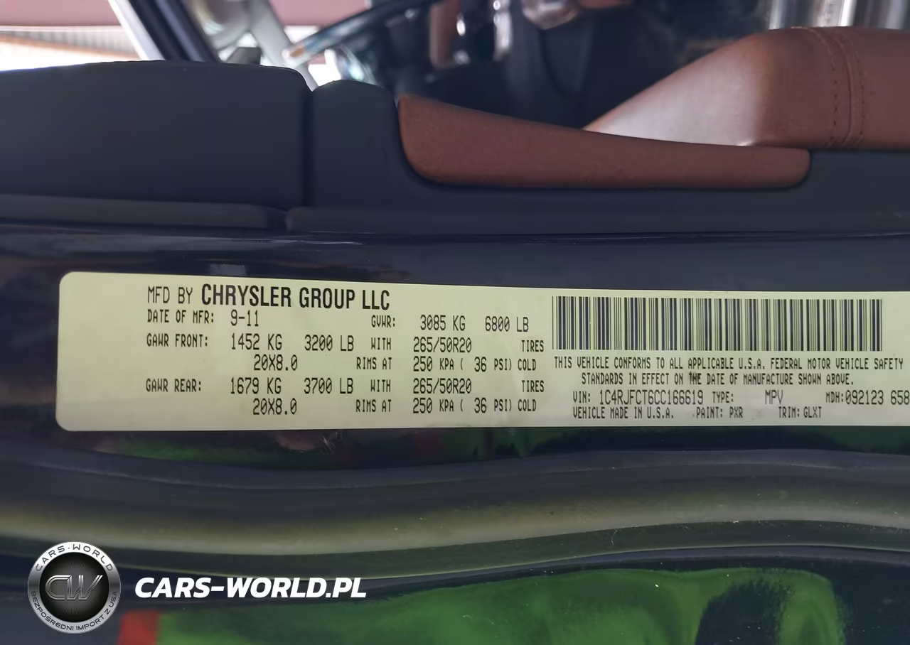 2012 Jeep Grand Cherokee Overland VIN:1C4RJFCT6CC166619 - 9