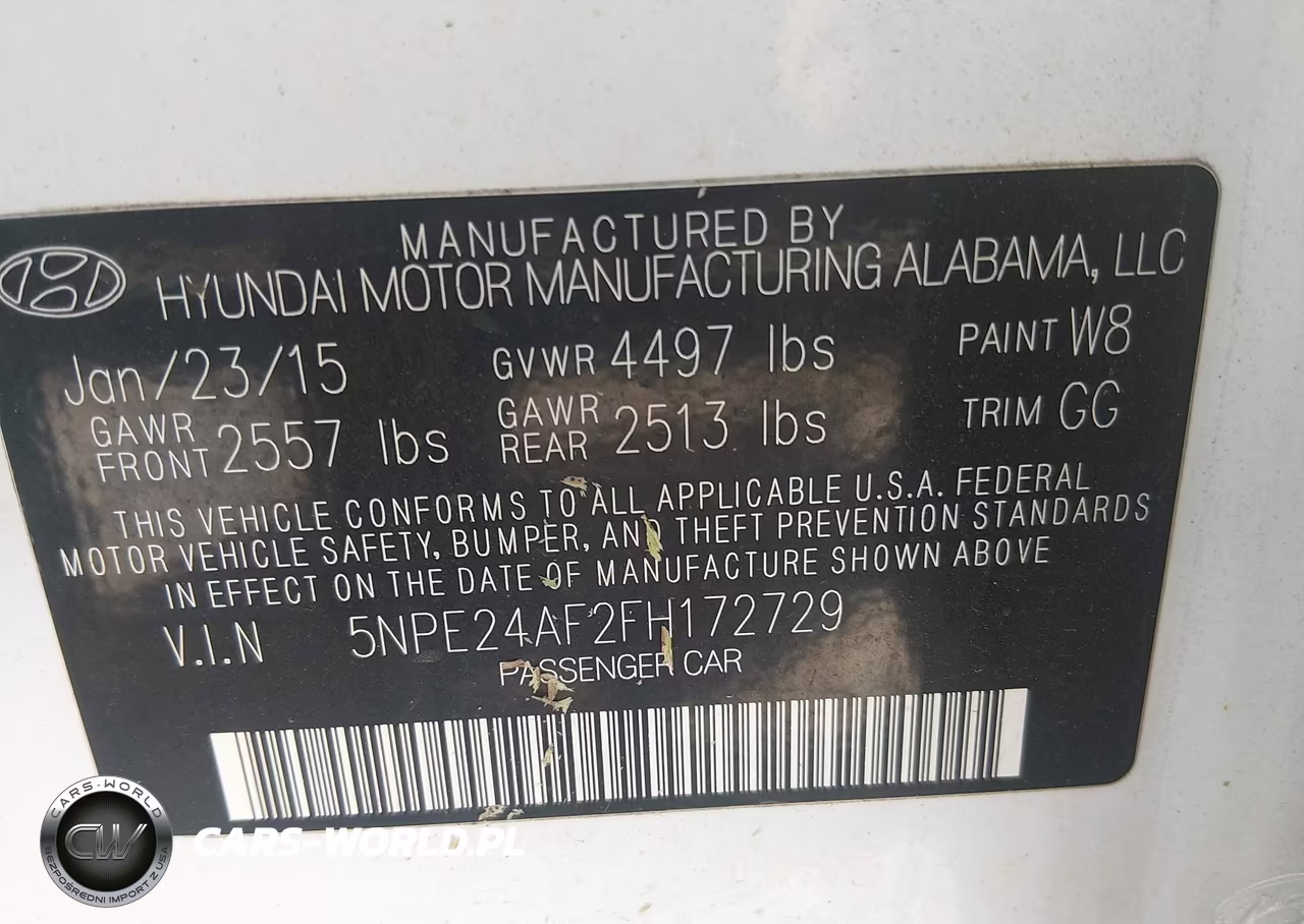 2015 Hyundai Sonata Se VIN:5NPE24AF2FH172729 - 9